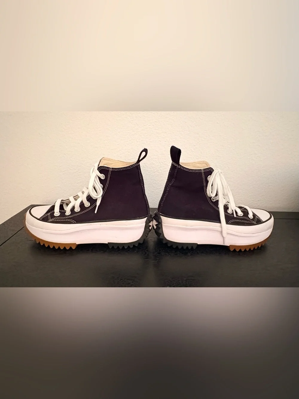 Converse Run Star Hike Black Chunky Platform High Top Sneakers Womens 6.5 - Picture 6 of 13